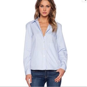 $248 Marc by Marc Jacobs Candy Stripe Shirt in Pacific Blue Multi XS